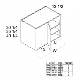 Torino Dark Wood 27"W x 30 1/4"H x 13.5"D Wall Blind One Door