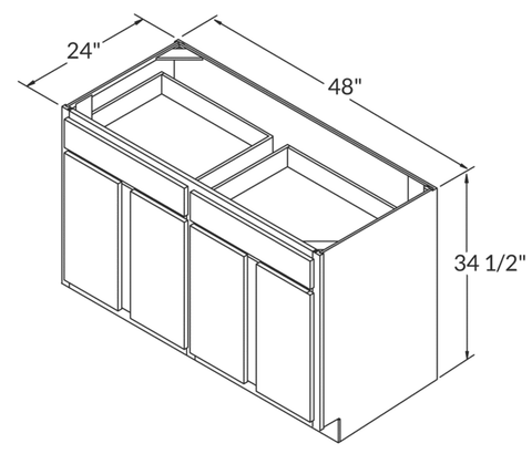 Winchester Grey 48" Base Cabinet