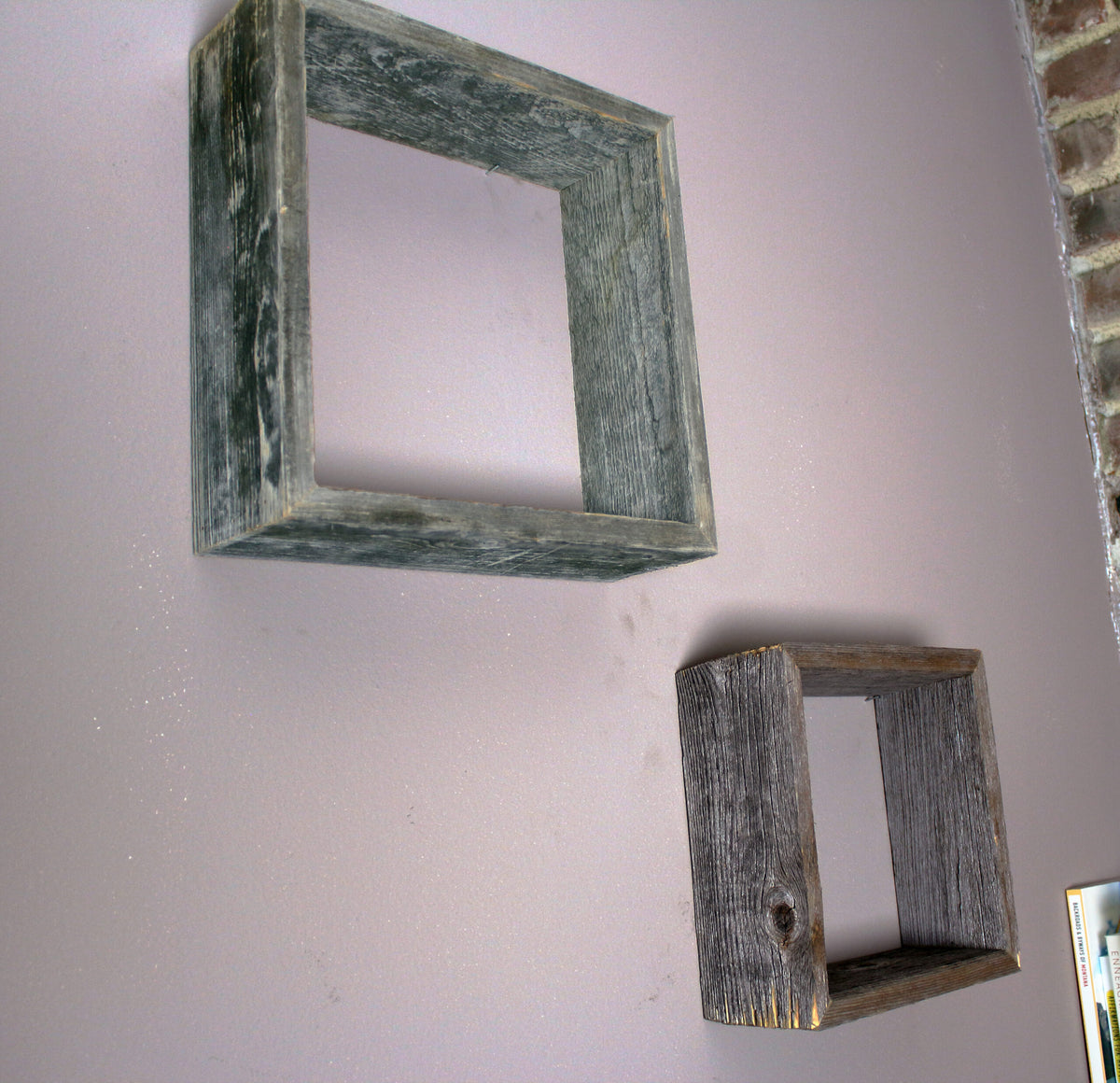 Reclaimed Wood Open Box Floating Shelves (Set of 3)