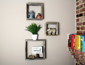 Reclaimed Wood Open Box Floating Shelves (Set of 3)
