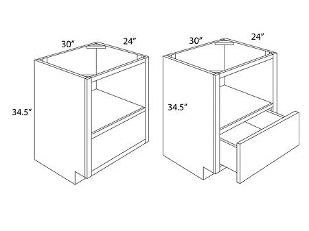 Midnight Black Shaker 30" Base Microwave Cabinet