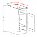 Shaker Antique White 21" Base Cabinet w/ 1 Rollout Shelf