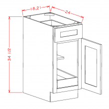Shaker Grey 21" Base Cabinet w/ 1 Rollout Shelf