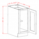 Torrance White 15" Full Height Door Base Cabinet