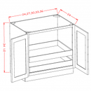 Torrance Dove 27" Full Height Door Base Cabinet w/ 2 Rollout Shelves - Country Kitchens Online