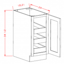 Torrance White 21" Full Height Door Base Cabinet w/ 3 Rollout Shelves
