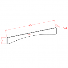 Torrance Dove Shaker 48" Arched Valance - Country Kitchens Online