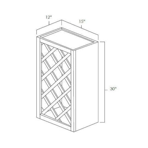 Smoky Gray 30" x 15" Lattice Wine Rack