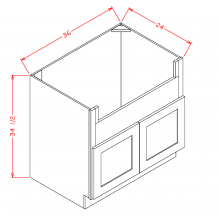 Shaker Cinder 36" Farmhouse Sink Base