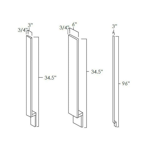Navy Blue Shaker 3" x 42" Wall Filler