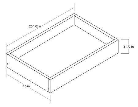 Knotty Hickory Shaker 18" Roll Out Tray