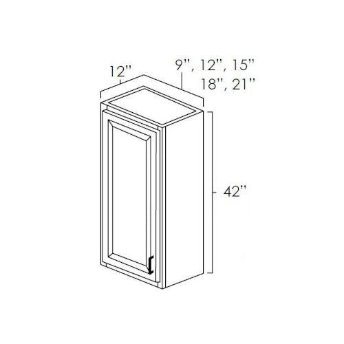 Platinum Shaker 21" x 42" Wall Cabinet