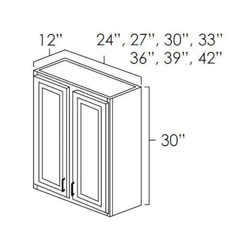 Smoky Gray 24" x 30" Wall Cabinet