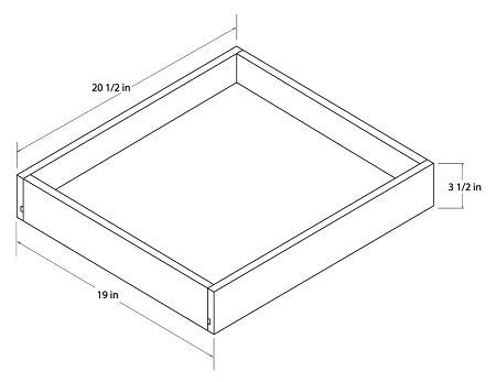 White Shaker 21" Roll Out Tray