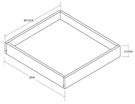 White Shaker 27" Roll Out Tray