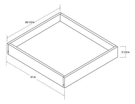 Midnight Black Shaker 33" Roll Out Tray