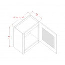 Torrance Dove 18"W X 12"H Stacker Wall Glass Door Cabinet with Finished Interior - Country Kitchens Online