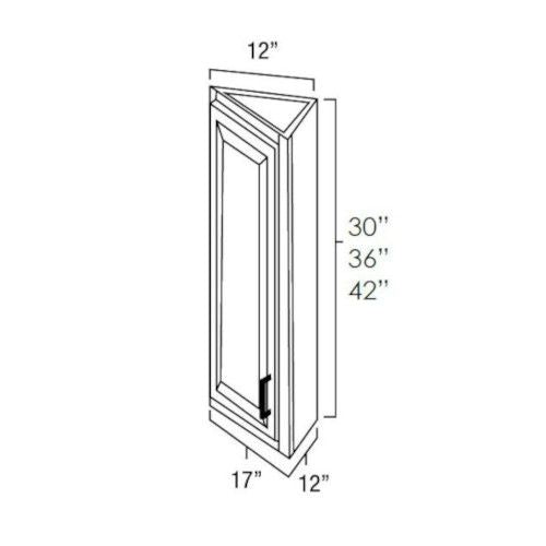 Smoky Gray 12" x 30" Wall End Angle Cabinet