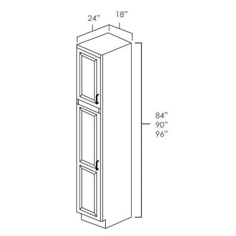 Navy Blue Shaker 18" x 90" Pantry Cabinet