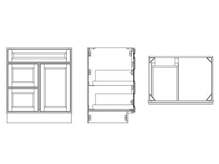 Winchester Grey 24" Vanity Combo w/ Drawers on Left