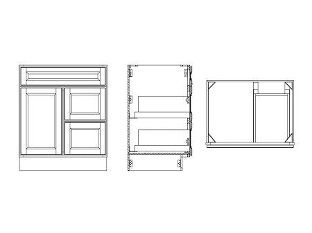 Winchester Grey 24" Vanity Combo w/ Drawers on Right