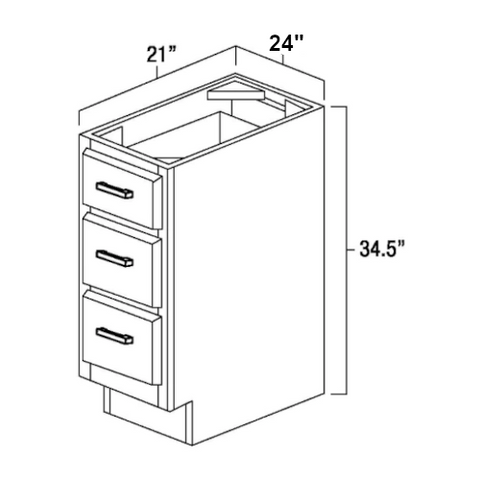 Newport 24" Three Drawer Vanity Base