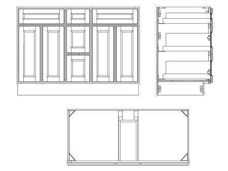 Platinum Shaker 60" Vanity Double Sink Base w/ Drawers